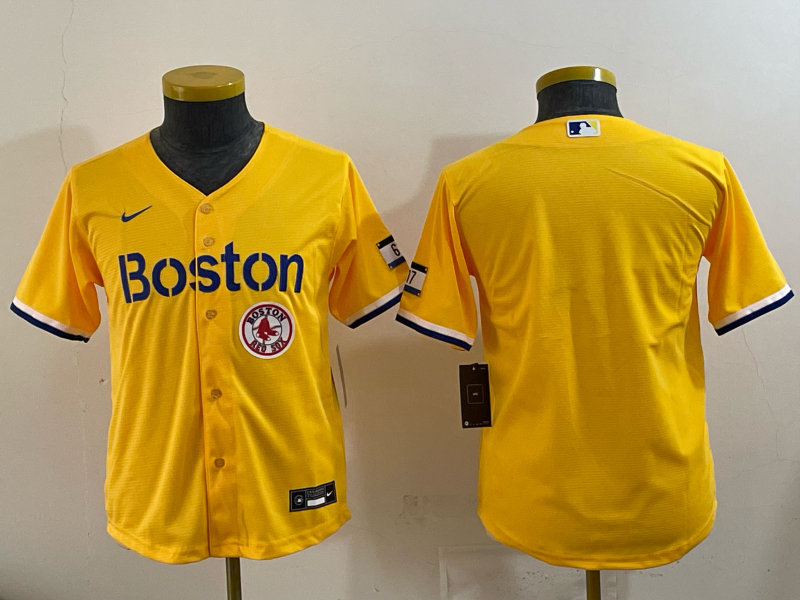 Youth Boston Red Sox blank yellow 2025 Nike MLB Jersey 03->youth mlb jersey->Youth Jersey